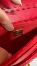 Load image into Gallery viewer, Chanel Lambskin Quilted Coco Love Wallet on Chain Red