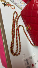 Load image into Gallery viewer, Chanel Lambskin Quilted Coco Love Wallet on Chain Red