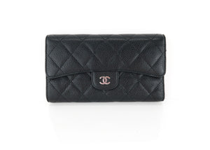 Chanel Caviar Quilted Long Wallet Black