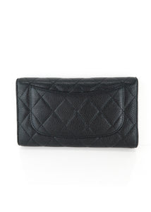 Chanel Caviar Quilted Long Wallet Black
