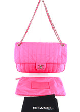 Load image into Gallery viewer, Chanel Jumbo Quilted Nylon Flap Pink
