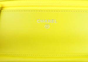 Chanel Timeless Caviar Wallet on Chain Yellow silver