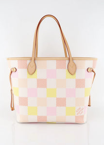 Louis Vuitton Giant Damier Neverfull MM Pink Yellow