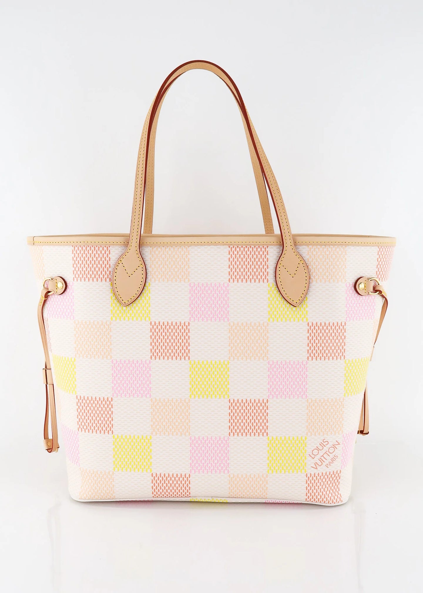 Louis Vuitton Giant Damier Neverfull MM Pink Yellow