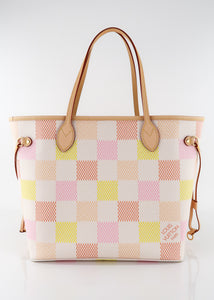 Louis Vuitton Giant Damier Neverfull MM Yellow Pink