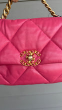 Load image into Gallery viewer, Chanel 19 Lambskin Quilted Medium Flap Pink