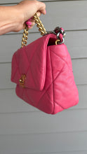 Load image into Gallery viewer, Chanel 19 Lambskin Quilted Medium Flap Pink
