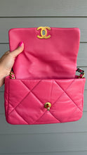 Load image into Gallery viewer, Chanel 19 Lambskin Quilted Medium Flap Pink