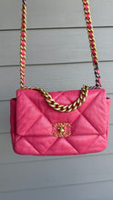 Load image into Gallery viewer, Chanel 19 Lambskin Quilted Medium Flap Pink