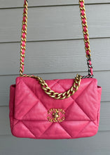 Load image into Gallery viewer, Chanel 19 Lambskin Quilted Medium Flap Pink