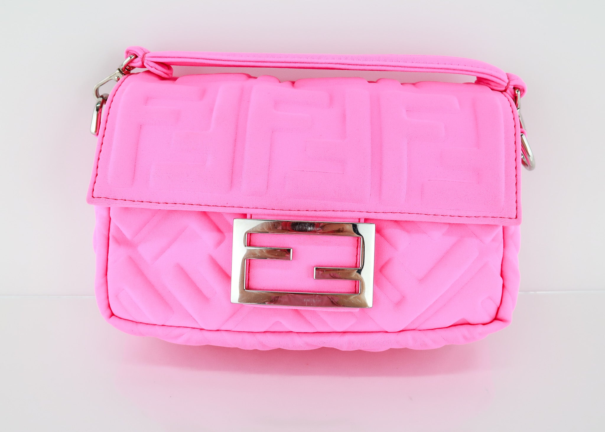 Fendi Baguette Zucca Lycra Mini Bag Pink – DAC