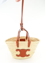 Load image into Gallery viewer, Celine Palm Leaves Calfskin Triomphe Nano Panier Tan