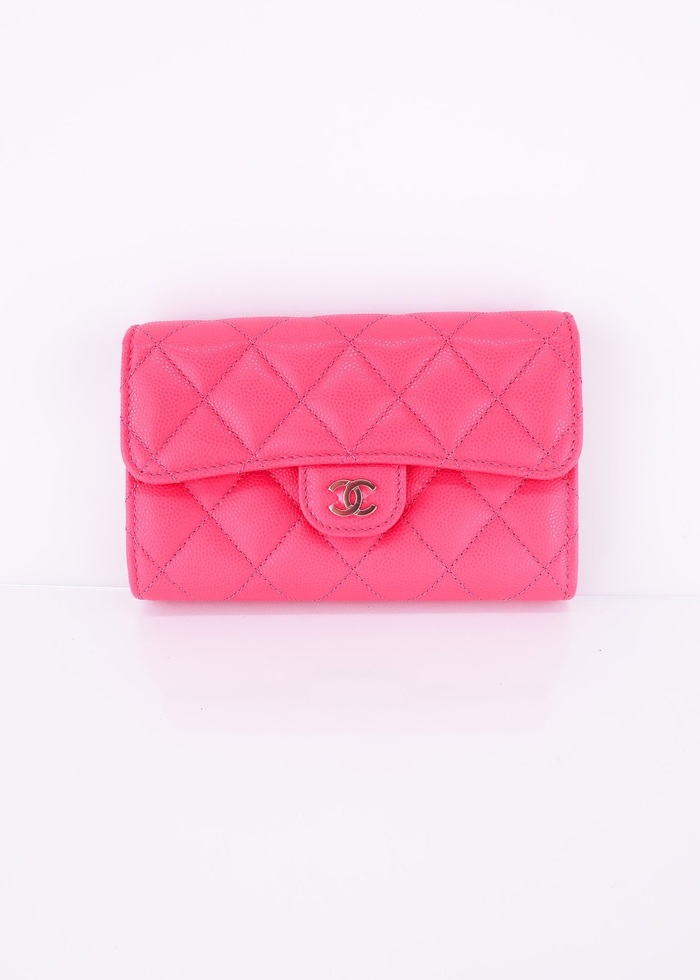 Chanel Caviar Trifold Wallet Pink – DAC