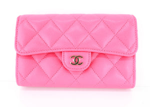 Chanel Caviar Trifold Wallet Pink