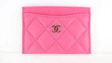 Load image into Gallery viewer, Chanel Caviar Card Holder Neon Pink
