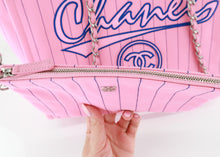 Load image into Gallery viewer, Chanel Canvas Calfskin Striped Large Deauville Tote Pink Blue