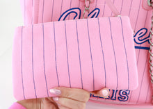 Load image into Gallery viewer, Chanel Canvas Calfskin Striped Large Deauville Tote Pink Blue