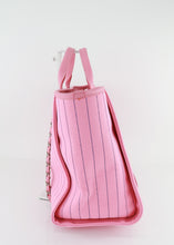 Load image into Gallery viewer, Chanel Canvas Calfskin Striped Large Deauville Tote Pink Blue