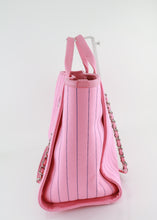 Load image into Gallery viewer, Chanel Canvas Calfskin Striped Large Deauville Tote Pink Blue