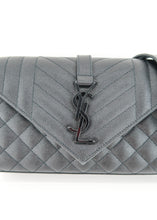 Load image into Gallery viewer, Saint Laurent  Envelope Small Bag In Mix Matelassé Grain De Poudre Black