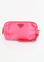 Load image into Gallery viewer, Prada Nylong Wristlet Saffiano Leather Pink
