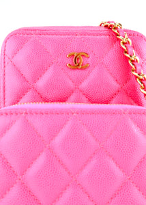 Chanel Caviar Phone Crossbody Pink