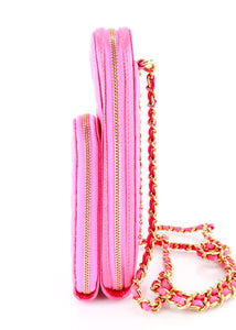 Chanel Caviar Phone Crossbody Pink