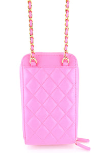 Chanel Caviar Phone Crossbody Pink