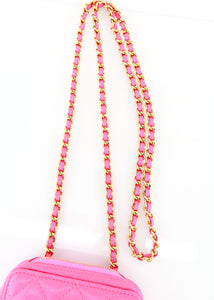 Chanel Caviar Phone Crossbody Pink