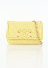 Load image into Gallery viewer, Chanel Caviar Filigree Wallet on a Chain Butter Yellow