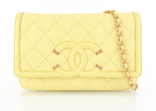 Load image into Gallery viewer, Chanel Caviar Filigree Wallet on a Chain Butter Yellow