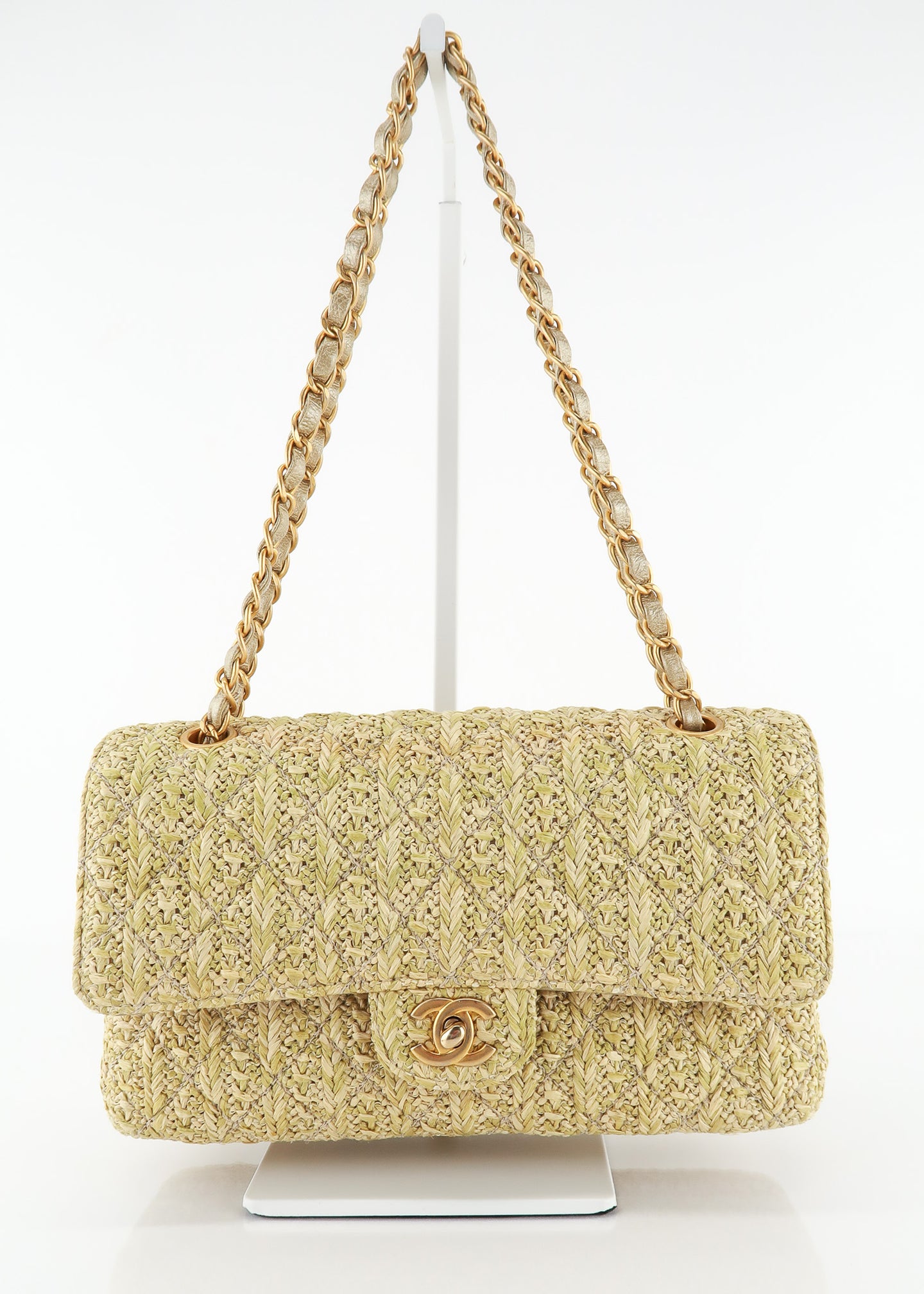 Chanel Medium Raffia Double Flap