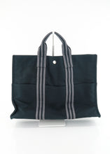 Load image into Gallery viewer, Hermes Canvas Tout MM Black Silver