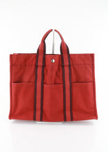 Load image into Gallery viewer, Hermes Canvas Tout MM Red
