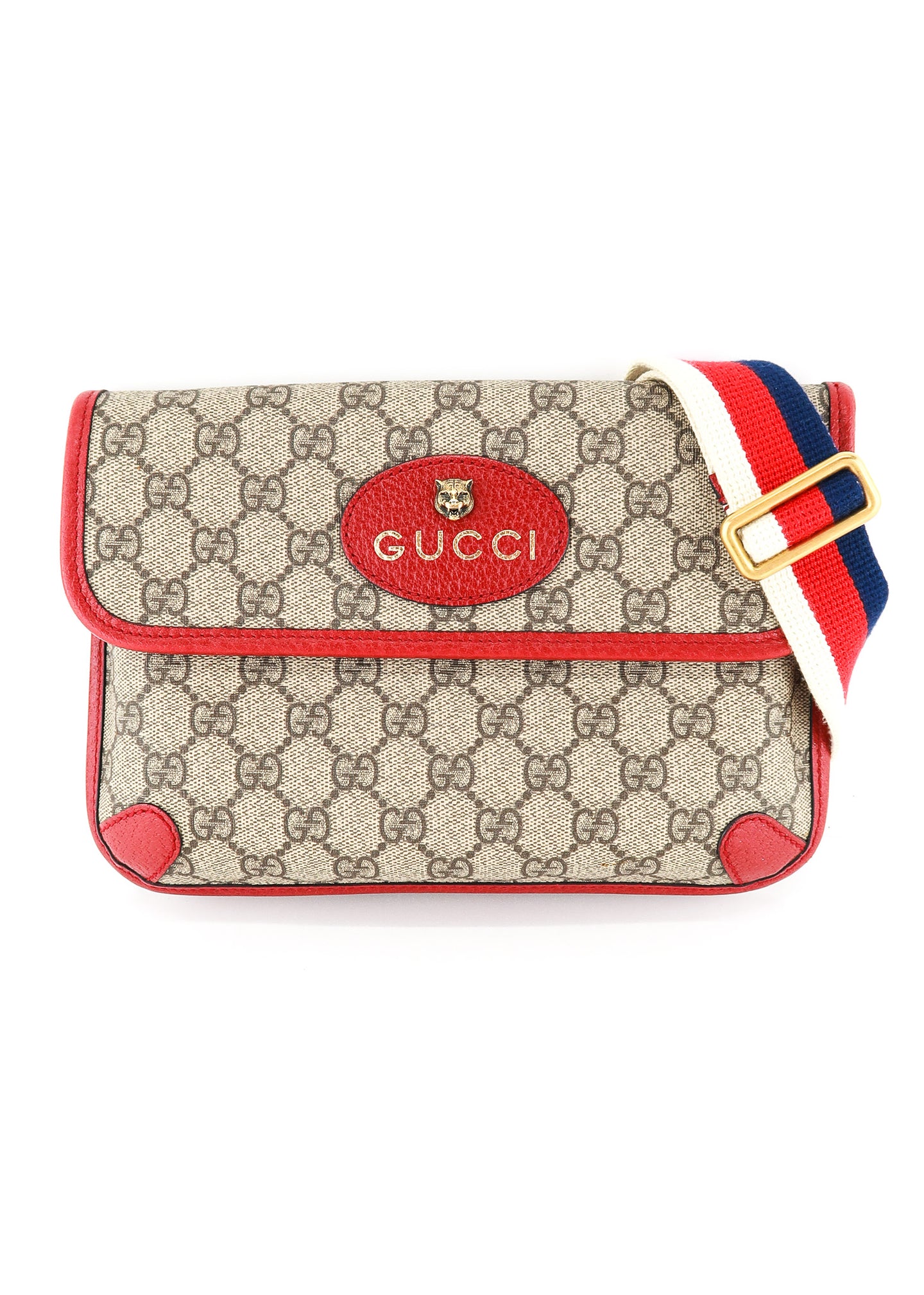 Gucci Supreme Monogram Neo Waist Bag Blue Red