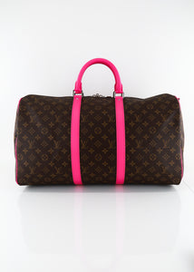 Louis Vuitton Colormania Monogram Keepall 50 Bandouliere Pink