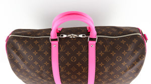 Louis Vuitton Colormania Monogram Keepall 50 Bandouliere Pink