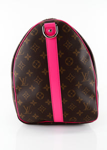 Louis Vuitton Colormania Monogram Keepall 50 Bandouliere Pink