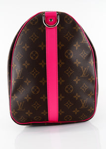 Louis Vuitton Colormania Monogram Keepall 50 Bandouliere Pink