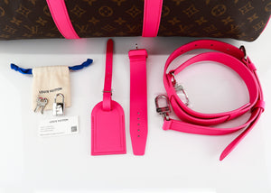 Louis Vuitton Colormania Monogram Keepall 50 Bandouliere Pink