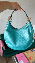 Load image into Gallery viewer, Gucci Metalic Guccissima Medium Twins Hobo Teal