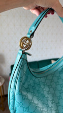 Load image into Gallery viewer, Gucci Metalic Guccissima Medium Twins Hobo Teal