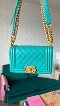Load image into Gallery viewer, Chanel Quilted Boy Small Teal