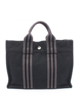 Load image into Gallery viewer, Hermes Canvas Tout PM Black Silver