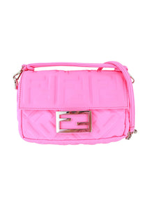 Fendi Baguette Zucca Lycra Mini Bag Pink