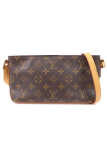 LV Monogram Trotteur Bag with Tan Leather Strap - Handbags