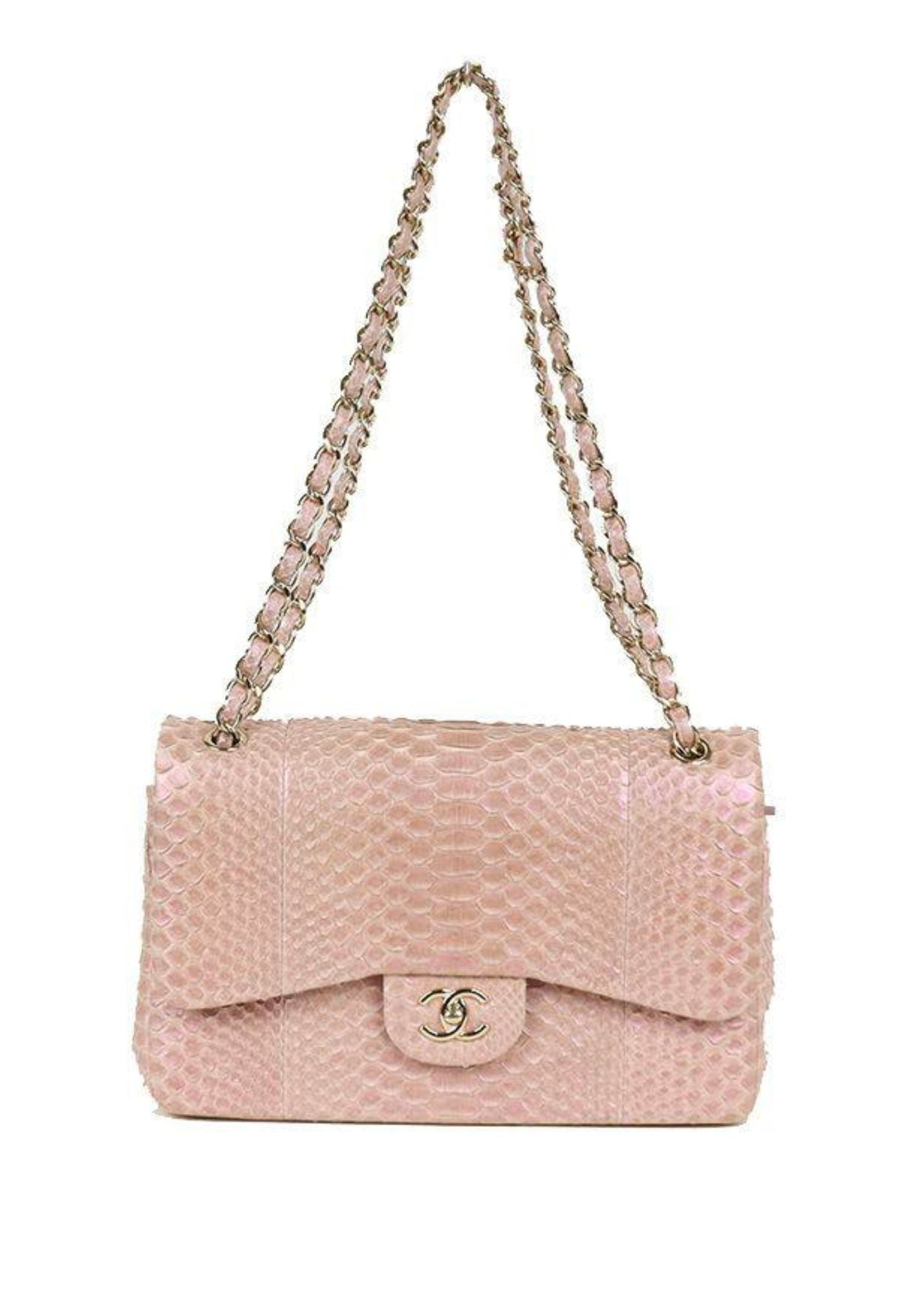 Chanel Classic Single Flap Bag Iridescent Python Mini 38440211