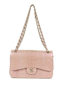 Chanel Iridescent Pink Python Jumbo Classic Doulble Flap – DAC