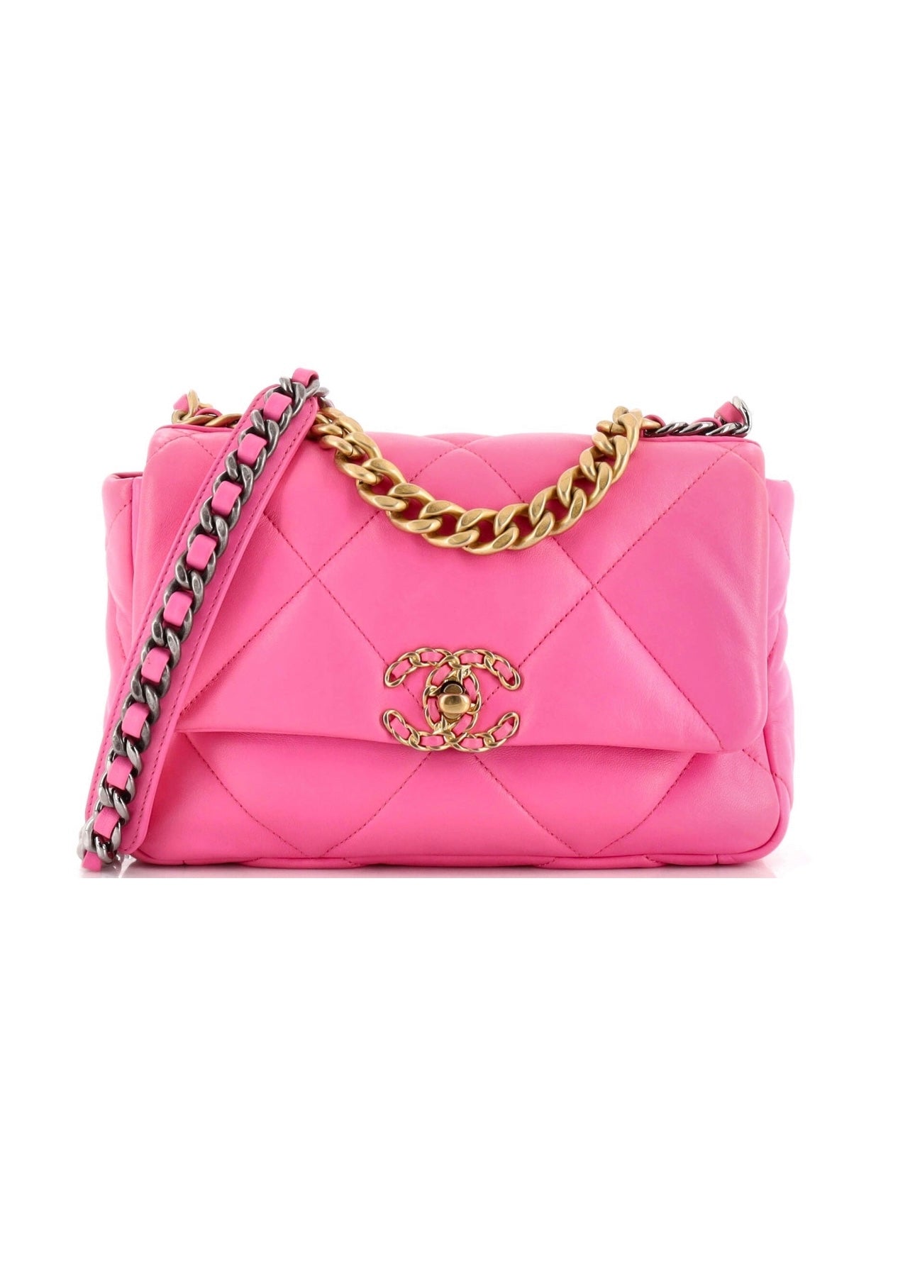 Chanel 19 Quilted Lambskin Medium Flap Neon Pink – DAC