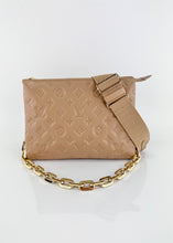 Load image into Gallery viewer, Louis Vuitton Lambskin Embossed Monogram Coussin PM Caramel
